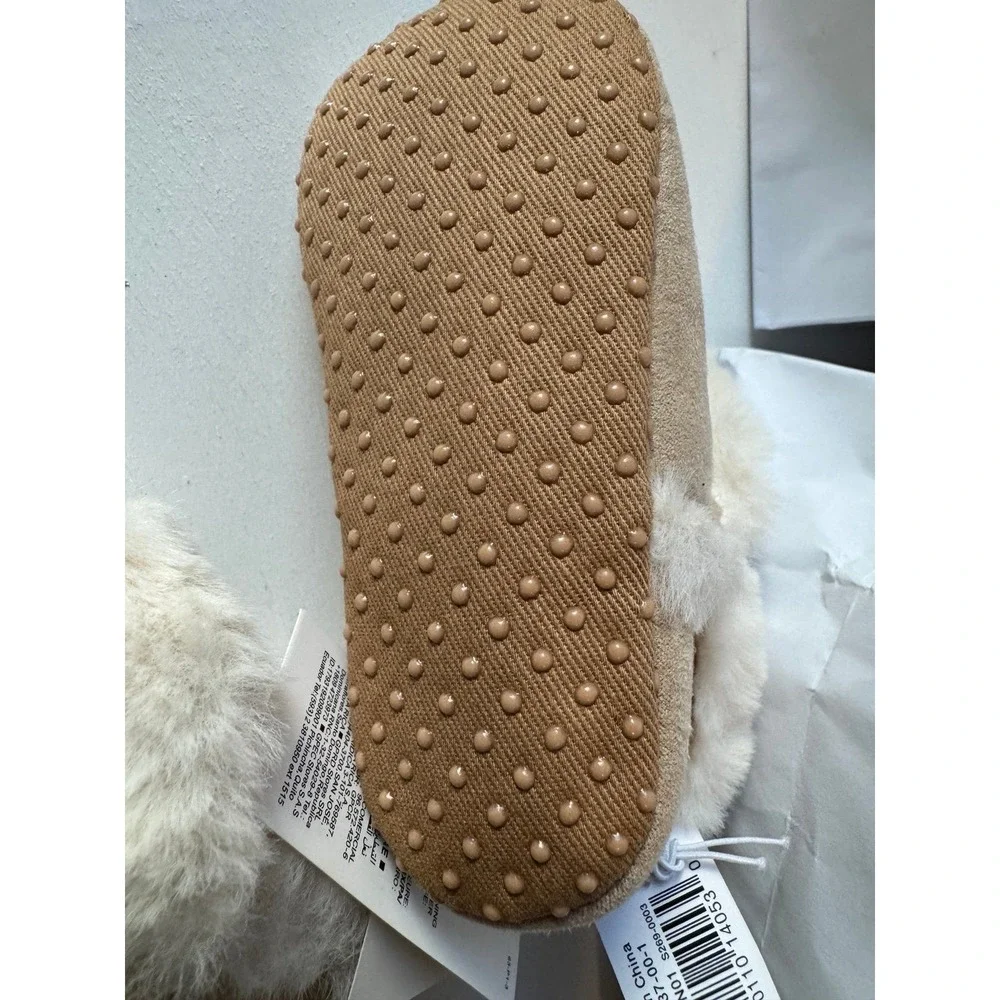 Faux-Suede Fold-over Faux Fur Booties for babies